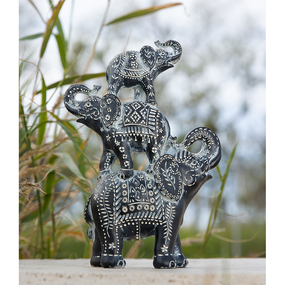 IRAMBA 4 ΔΙΑΚΟΣΜΗΤΙΚΟ ΕΛΕΦΑΝΤΑΣ 23x10x32 POLYRESIN ΜΑΥΡΟ ΛΕΥΚΟ - Image 2