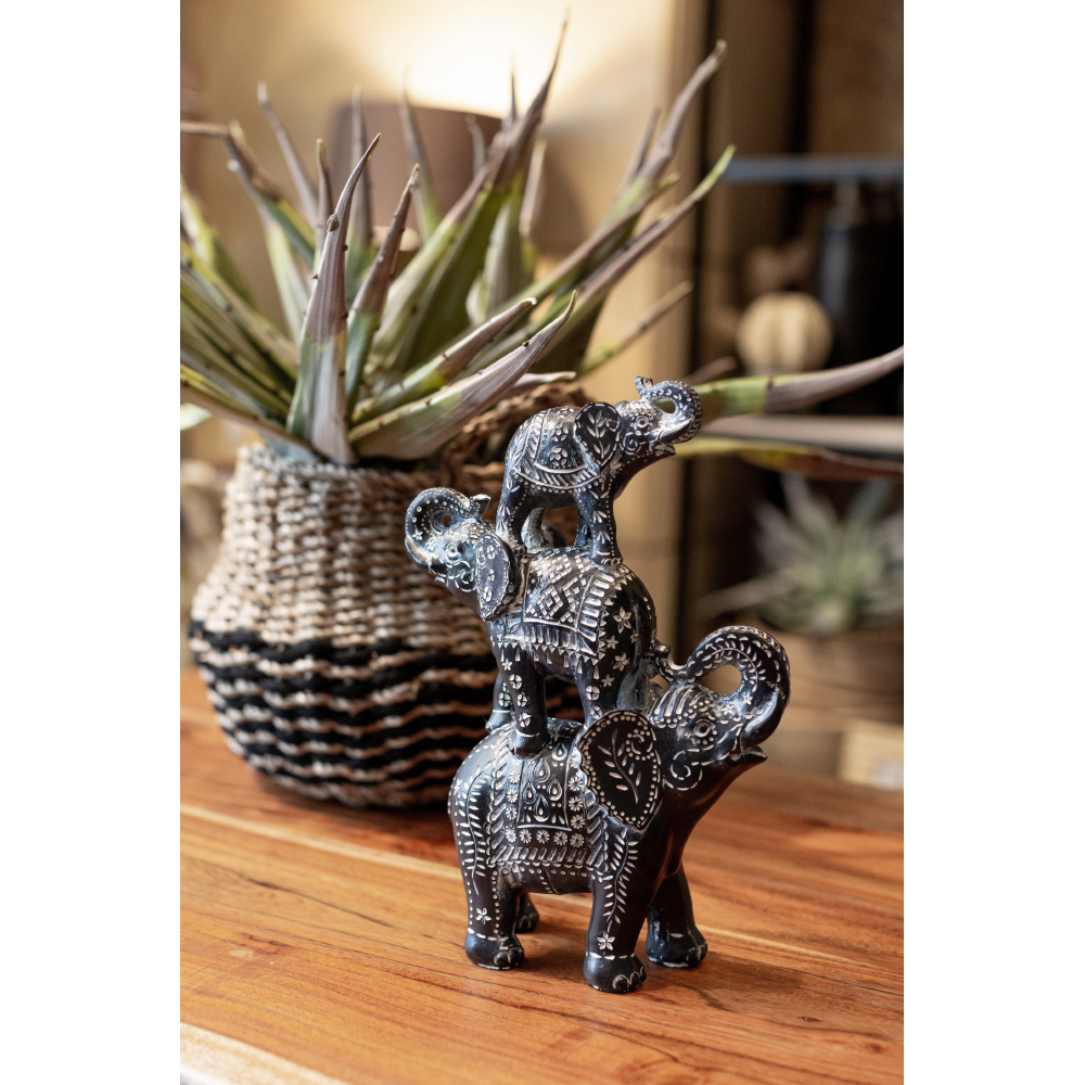 IRAMBA 4 ΔΙΑΚΟΣΜΗΤΙΚΟ ΕΛΕΦΑΝΤΑΣ 23x10x32 POLYRESIN ΜΑΥΡΟ ΛΕΥΚΟ - Image 3