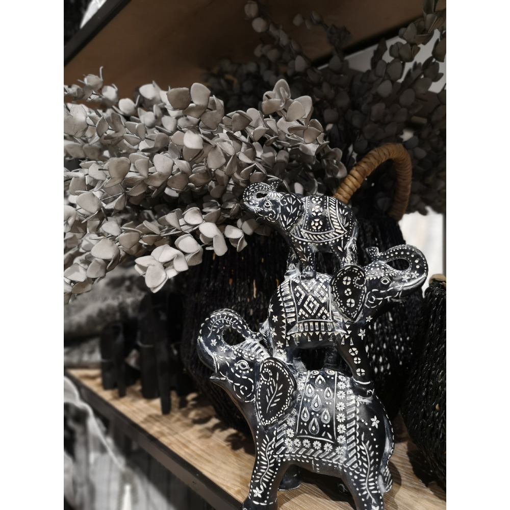 IRAMBA 4 ΔΙΑΚΟΣΜΗΤΙΚΟ ΕΛΕΦΑΝΤΑΣ 23x10x32 POLYRESIN ΜΑΥΡΟ ΛΕΥΚΟ - Image 4