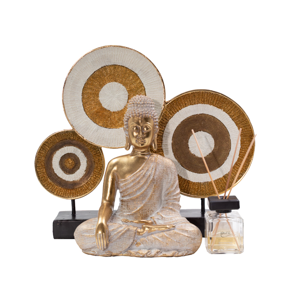 ANHOUR ΔΙΑΚΟΣΜΗΤΙΚΟ TOTEM 47x11x41 POLYRESIN ΧΡΥΣΟ ΛΕΥΚΟ ΜΕΤΑΛΛΟ - Image 2