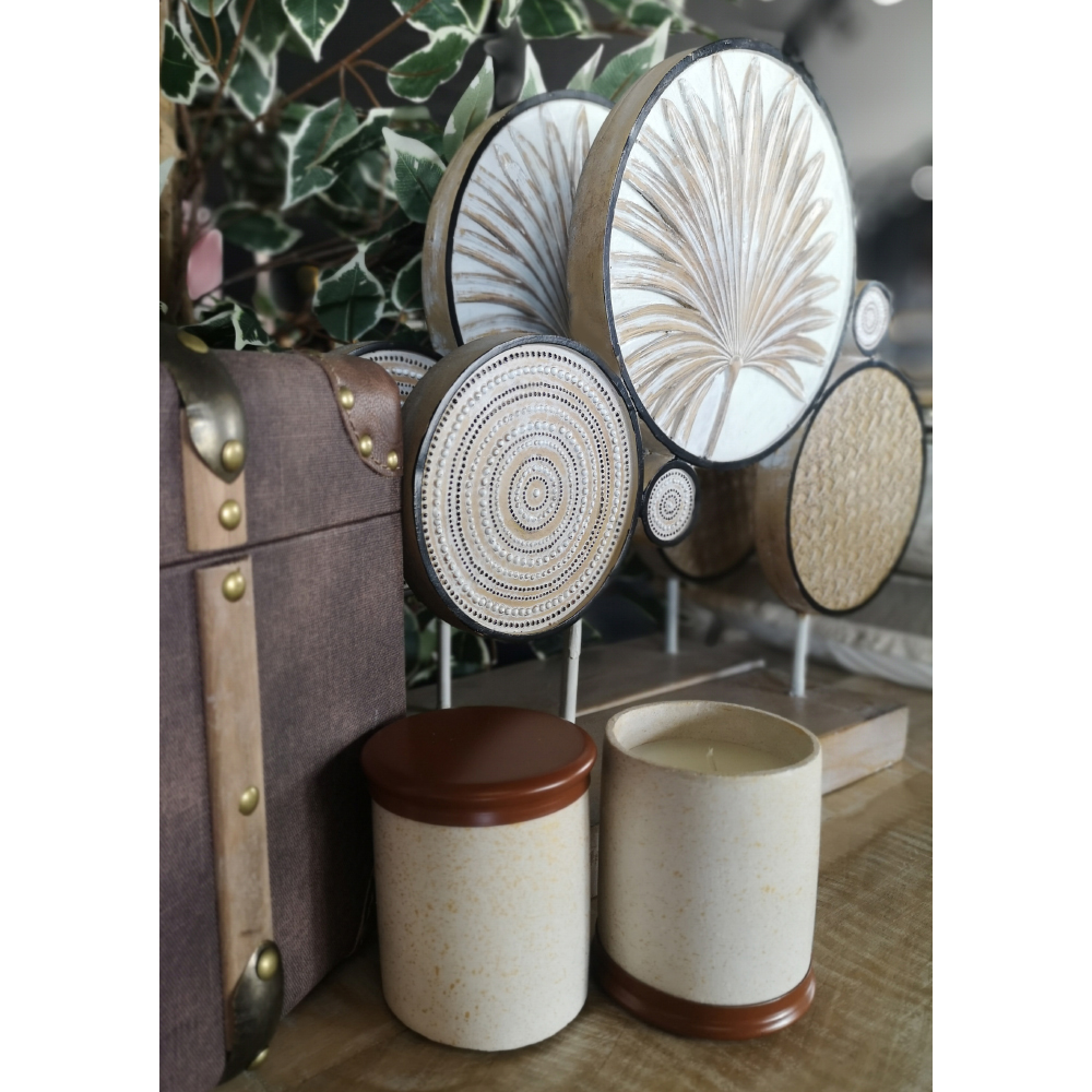 GINKO 3 ΔΙΑΚΟΣΜΗΤΙΚΟ TOTEM 44x11x41 POLYRESIN ΦΥΣΙΚΟ ΜΠΕΖ ΜΕΤΑΛΛΟ ΛΕΥΚΟ - Image 5