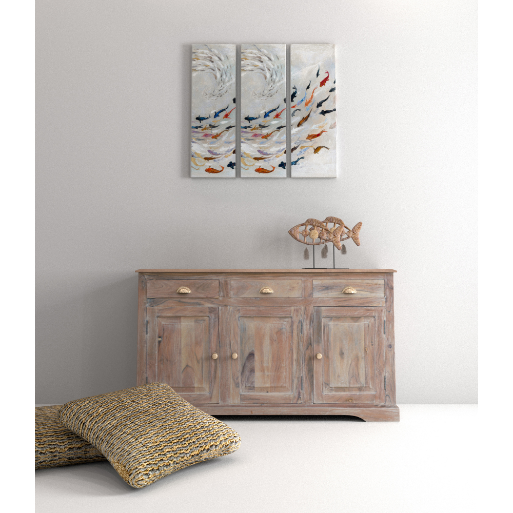 QUERSUS 2 ΔΙΑΚΟΣΜΗΤΙΚΟ ΨΑΡΙ 34x8x34 POLYRESIN ΦΥΣΙΚΟ ΜΕΤΑΛΛΟ - Image 2