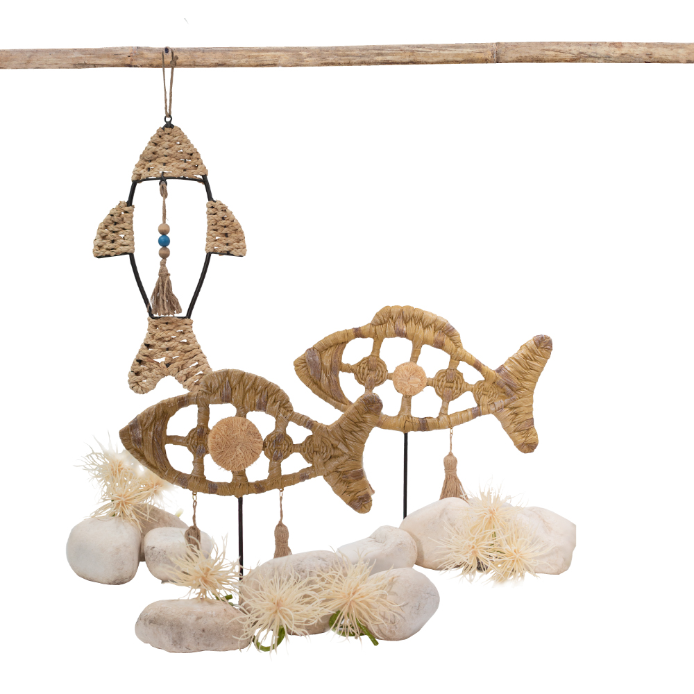 QUERSUS 2 ΔΙΑΚΟΣΜΗΤΙΚΟ ΨΑΡΙ 34x8x34 POLYRESIN ΦΥΣΙΚΟ ΜΕΤΑΛΛΟ - Image 3