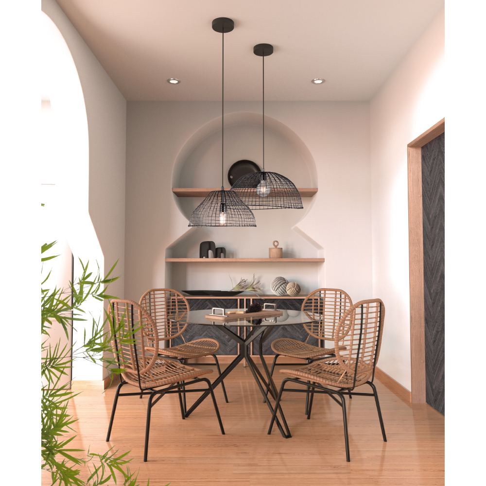 NOIR ΤΡΑΠΕΖΙ ΡΟΤΟΝΤΑ ΜΑΥΡΟ 110x110x75cm - Image 2