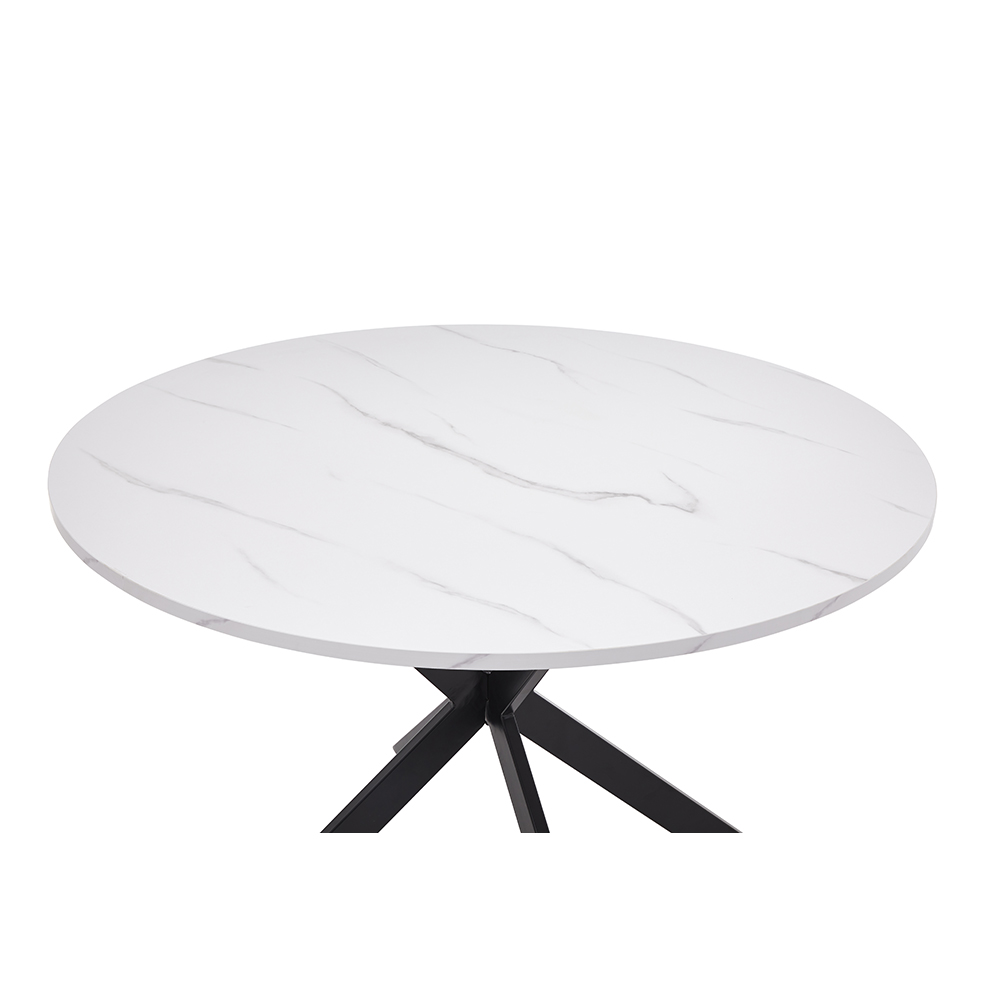 STOCKHOLM ΤΡΑΠΕΖΙ ΡΟΤΟΝΤΑ ΛΕΥΚΟ ΜΕ ΟΨΗ ΜΑΡΜΑΡΟΥ 110x110x75 - Image 2