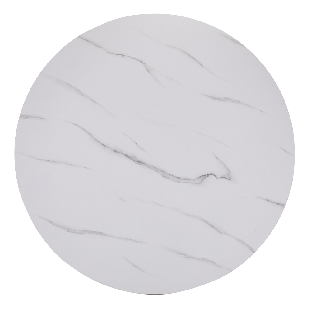 STOCKHOLM ΤΡΑΠΕΖΙ ΡΟΤΟΝΤΑ ΛΕΥΚΟ ΜΕ ΟΨΗ ΜΑΡΜΑΡΟΥ 110x110x75 - Image 3