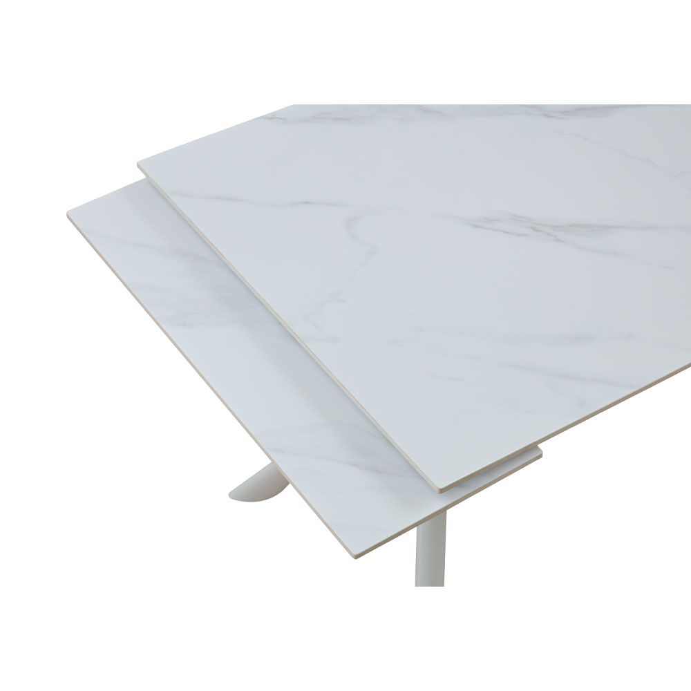 KIRA ΤΡΑΠΕΖΙ ΕΠΕΚΤΕΙΝΟΜΕΝΟ-Η ΛΕΥΚΟ ΜΕ ΟΨΗ ΜΑΡΜΑΡΟΥ 140x80x75 - Image 2