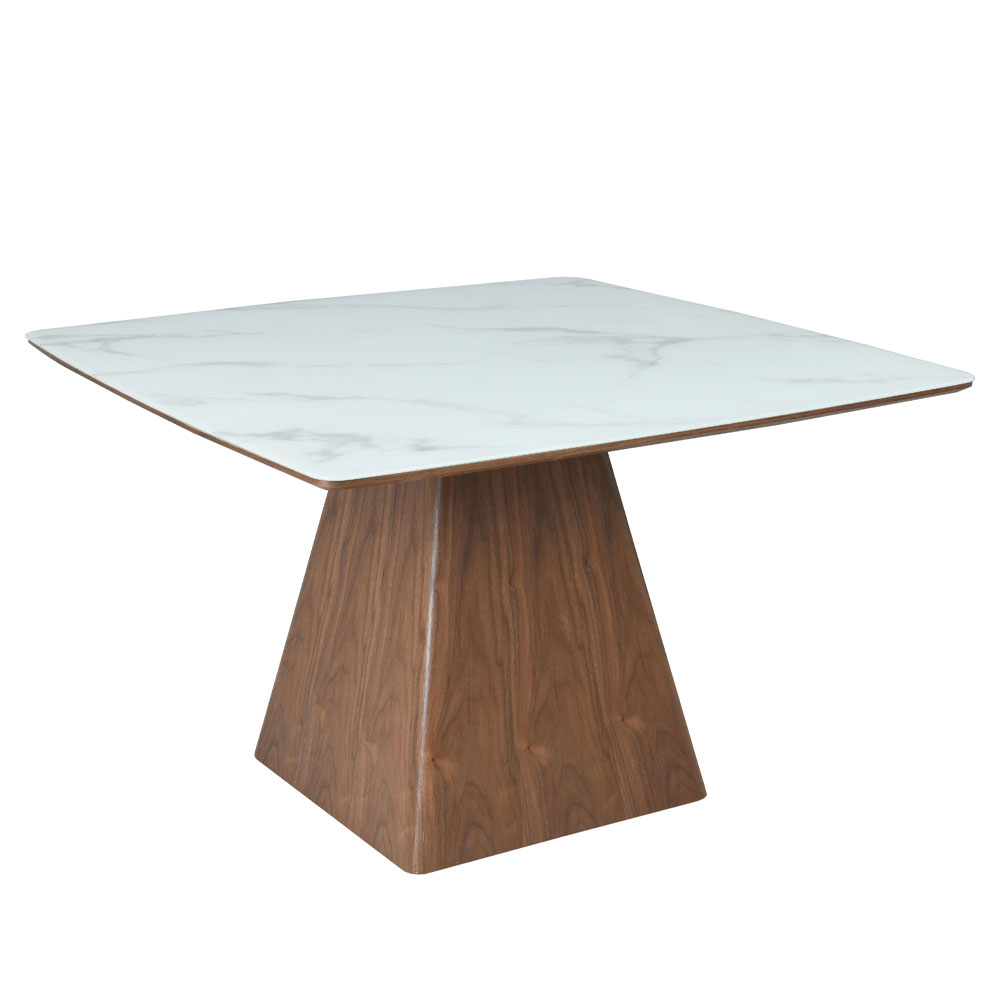 TOTEM ΤΡΑΠΕΖΙ ΚΑΡΥΔΙ ΛΕΥΚΟ ΜΕ ΟΨΗ ΜΑΡΜΑΡΟΥ 120x120x76 - Image 3