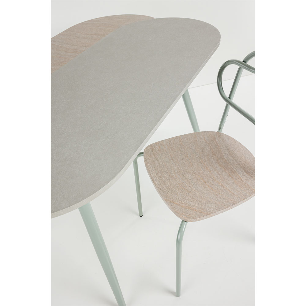 ITALIAN ΤΡΑΠΕΖΑΡΙΑ SET 4+1 ΠΕΤΡΑ ΑΝΟΙΧΤΟ ΓΚΡΙ 120x75x75cm - Image 2