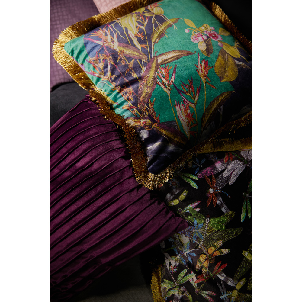 PLISSE ΔΙΑΚΟΣΜΗΤΙΚΟ ΜΑΞΙΛΑΡΙ 45x45 ΒΕΛΟΥΔΟ ΜΩΒ - Image 3