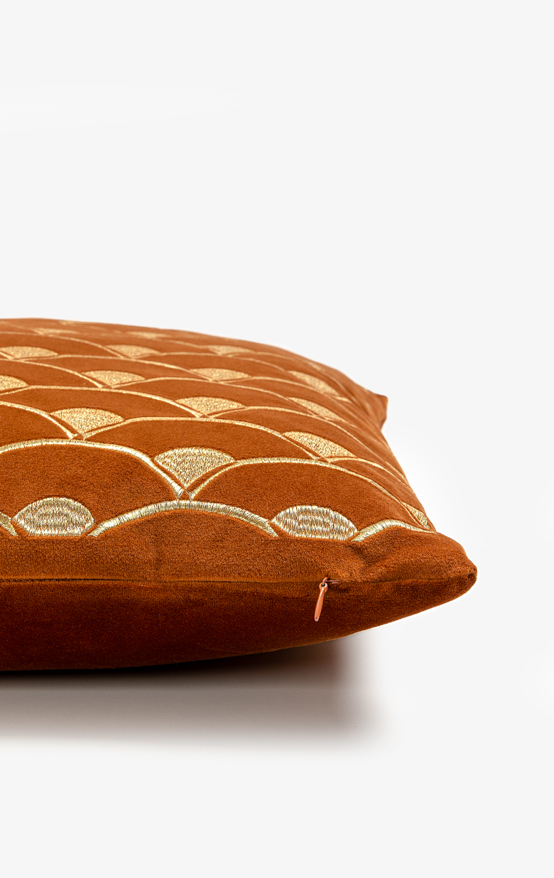 SUNRISE ΔΙΑΚΟΣΜΗΤΙΚΟ ΜΑΞΙΛΑΡΙ 45x45 ΒΕΛΟΥΔΟ TERRACOTTA ΧΡΥΣΟ - Image 3
