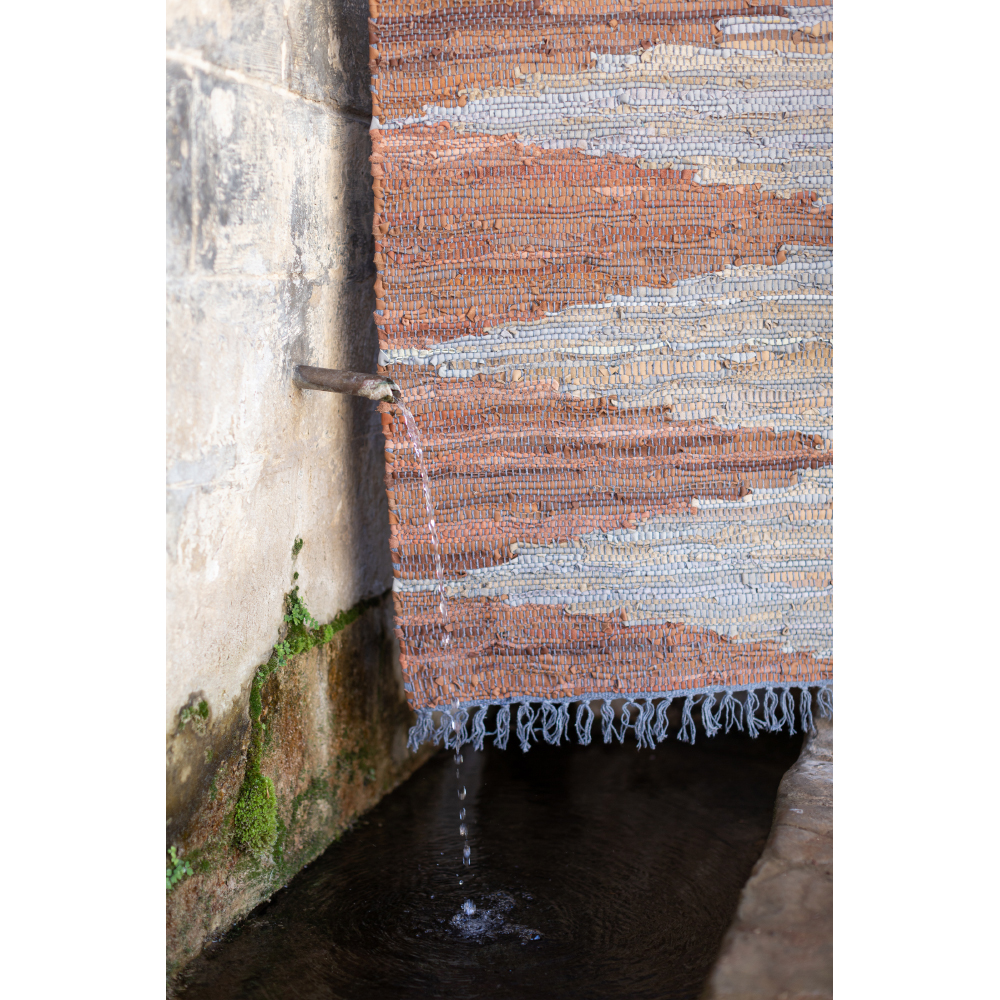 FLAME ΧΑΛΑΚΙ 60x90 ΔΕΡΜΑ ΚΑΦΕ ΜΠΕΖ - Image 2