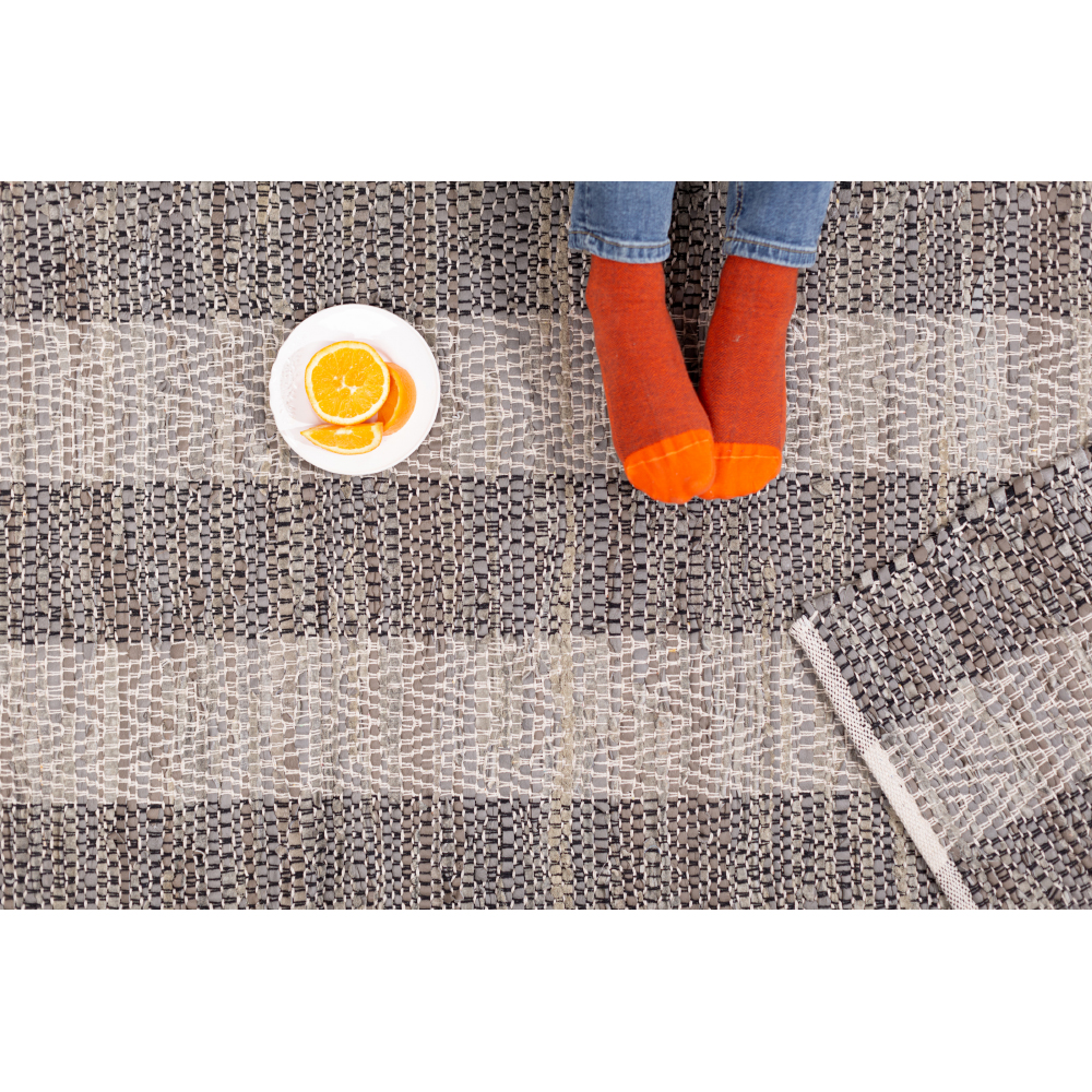 FISHBONE ΧΑΛΙ ΔΙΑΔΡΟΜΟΥ 70x150 ΔΕΡΜΑ ΓΚΡΙ ΜΠΕΖ - Image 2