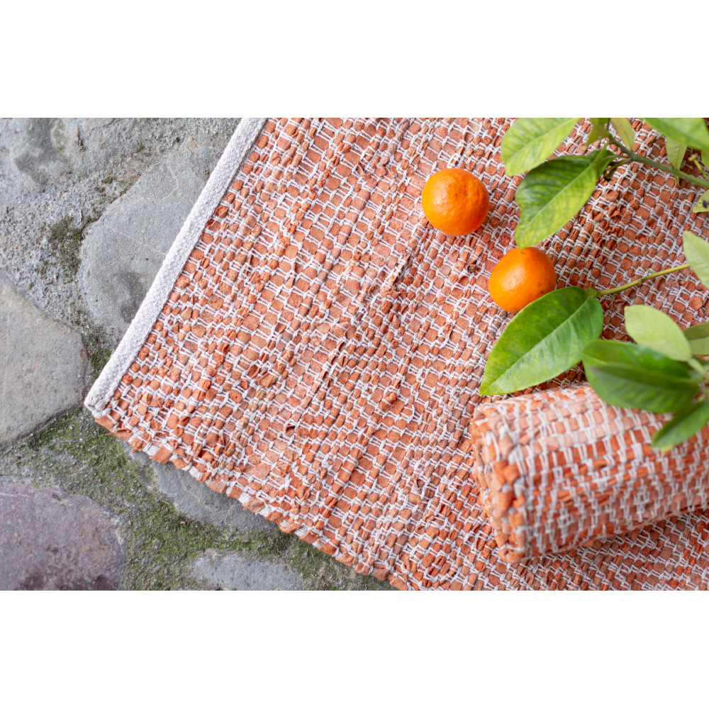 ROMBO ΧΑΛΑΚΙ 60x90 ΔΕΡΜΑ ΠΟΡΤΟΚΑΛΙ ΜΠΕΖ - Image 2