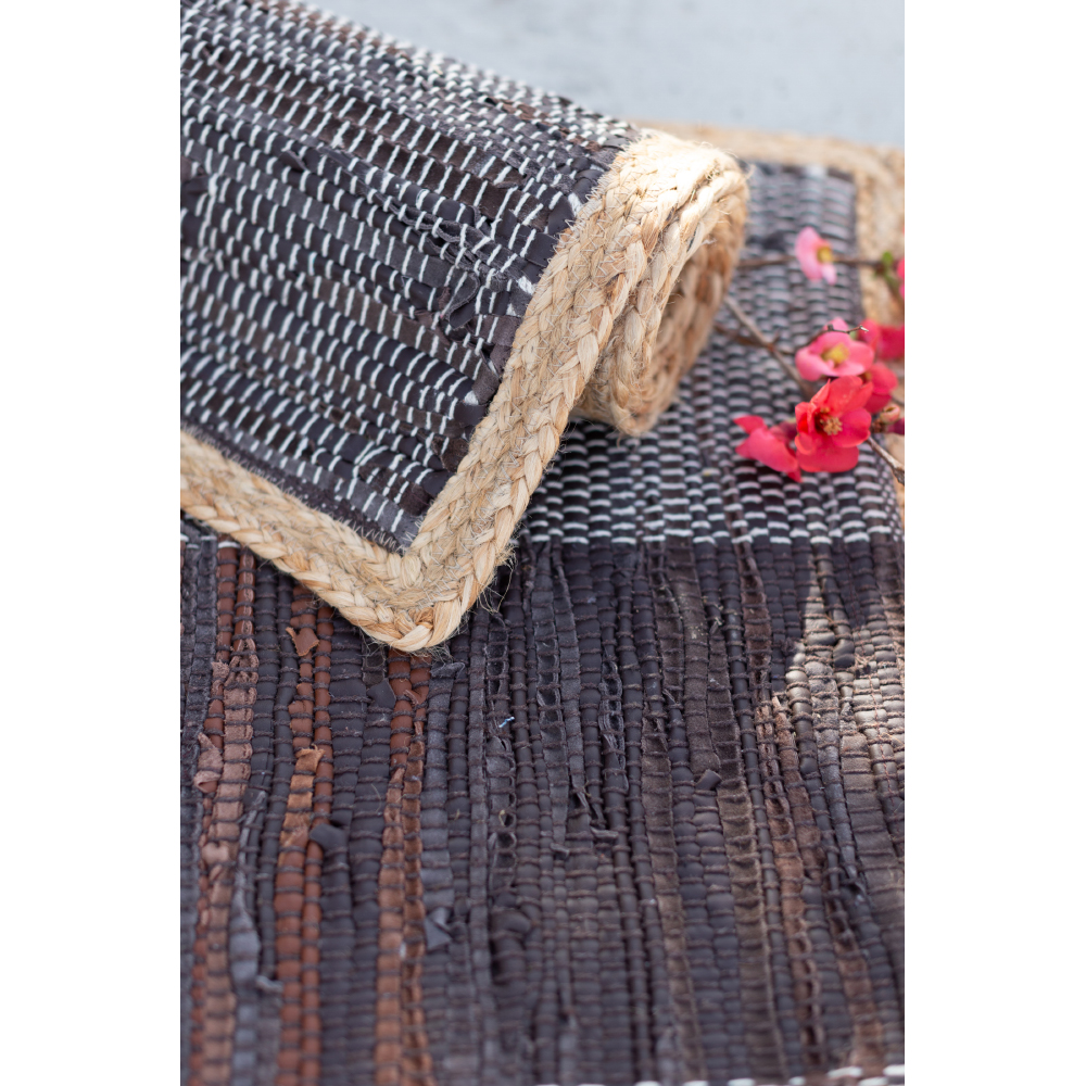 DARK ΧΑΛΙ ΔΙΑΔΡΟΜΟΥ 70x150 ΔΕΡΜΑ ΜΑΥΡΟ ΜΠΕΖ ΓΙΟΥΤΑ - Image 3