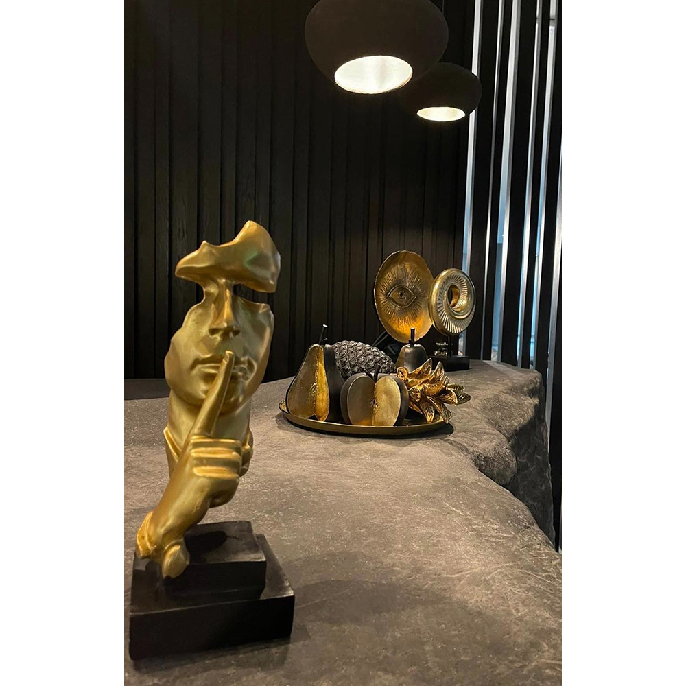 FRAIS ΔΙΑΚΟΣΜΗΤΙΚΟ ΑΧΛΑΔΙ 13x11x19 POLYRESIN ΜΑΥΡΟ ΧΡΥΣΟ - Image 2