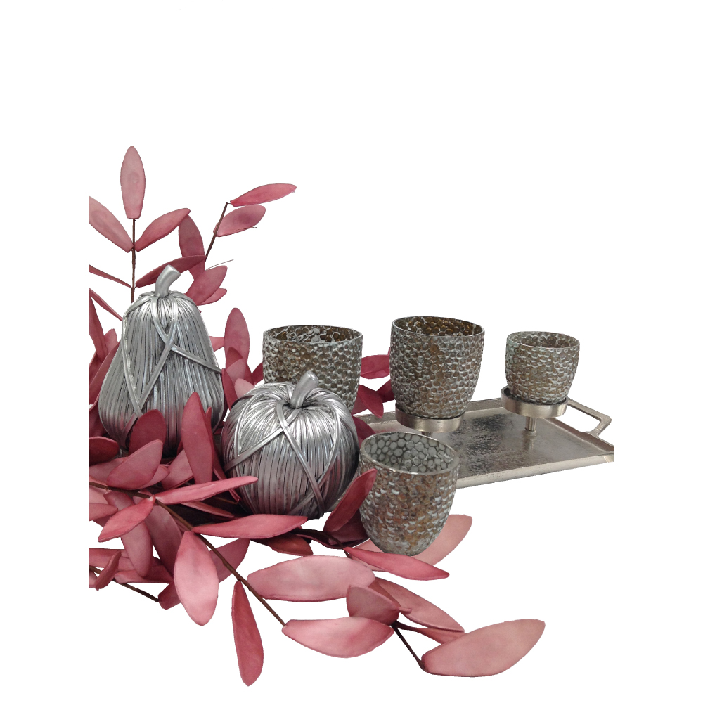 TRICOT POMME ΔΙΑΚΟΣΜΗΤΙΚΟ ΜΗΛΟ 13x13x14 POLYRESIN ΑΣΗΜΙ - Image 2