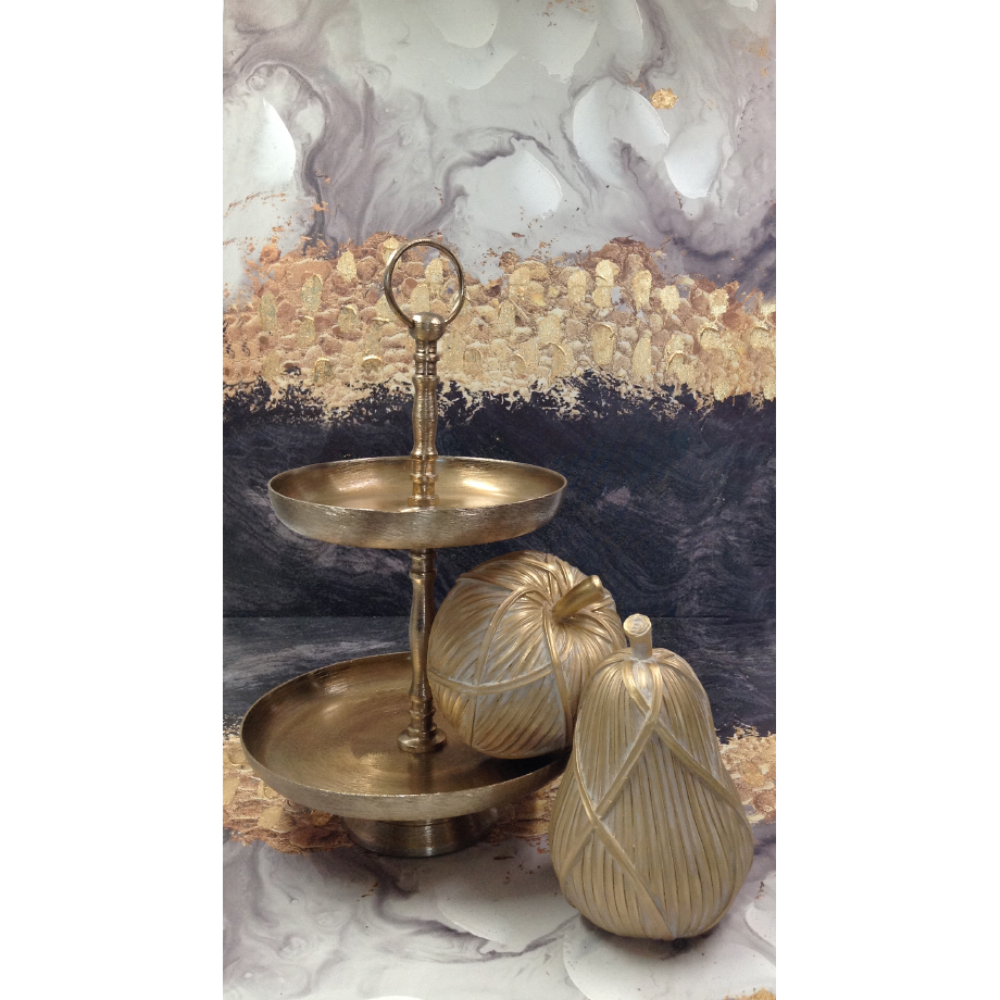 TRICOT POIRE ΔΙΑΚΟΣΜΗΤΙΚΟ ΑΧΛΑΔΙ 12x12x18 POLYRESIN ΧΡΥΣΟ - Image 2