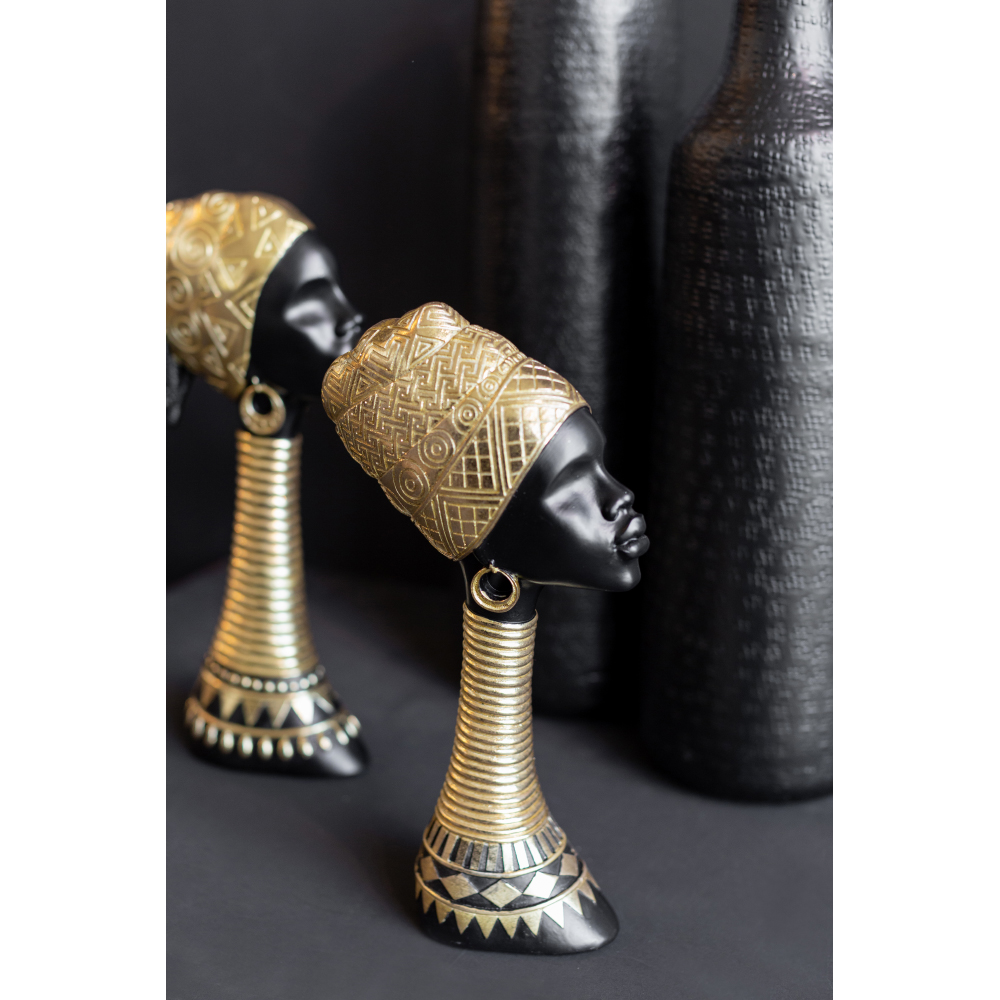 ABENI 1 ΔΙΑΚΟΣΜΗΤΙΚΗ ΦΙΓΟΥΡΑ 15x7x29 POLYRESIN ΜΑΥΡΟ ΧΡΥΣΟ - Image 3