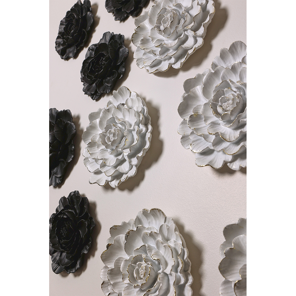 ROSA ΔΙΑΚΟΣΜΗΤΙΚΟ ΤΟΙΧΟΥ 25x5x24 POLYRESIN ΜΑΥΡΟ - Image 2