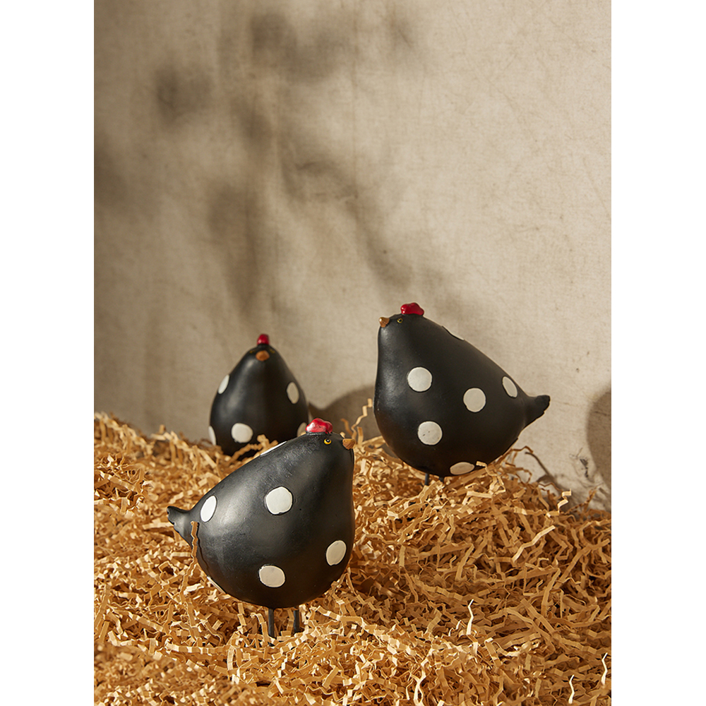 GALLINA BLACK ΔΙΑΚΟΣΜΗΤΙΚΟ ΚΟΤΑ 14x9x16 POLYRESIN ΜΑΥΡΟ ΛΕΥΚΟ - Image 2