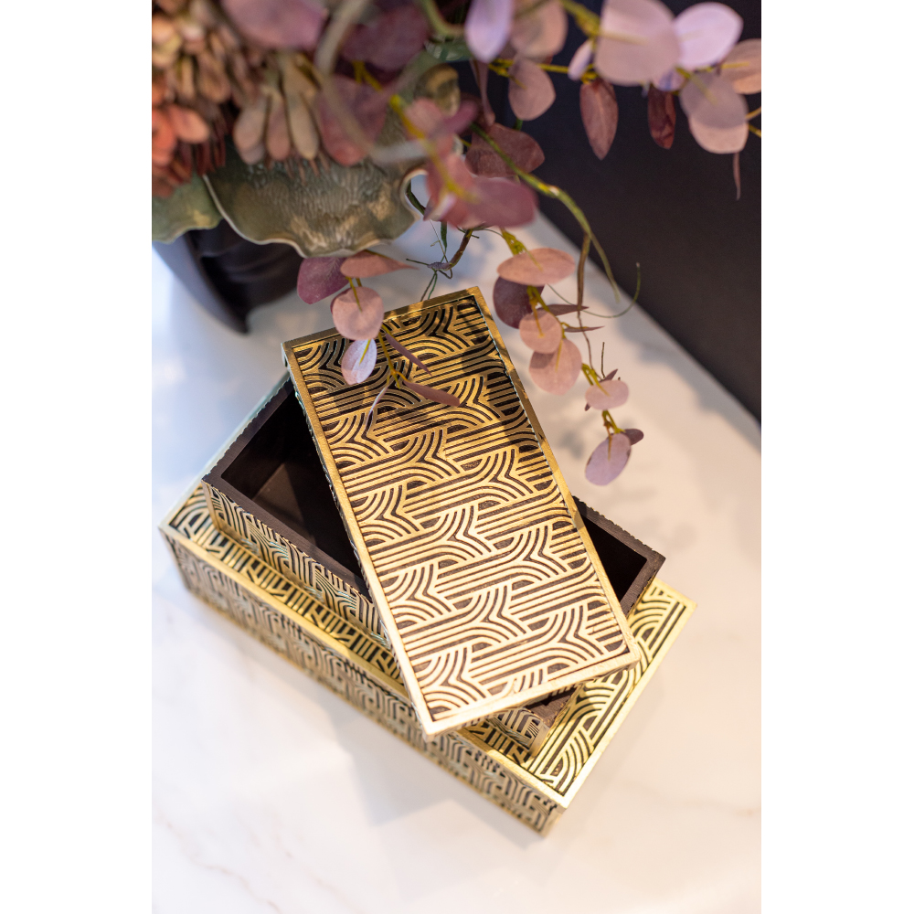 PRECIOUS ΚΟΥΤΙ ΑΠΟΘΗΚΕΥΣΗΣ 30x15x12 POLYRESIN ΧΡΥΣΟ ΜΑΥΡΟ - Image 3