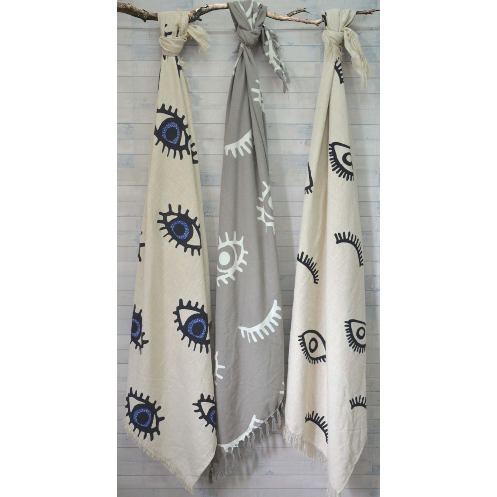 EYES WHITE ΡΙΧΤΑΡΙ ΔΙΑΚΟΣΜΗΤΙΚΟ 130x170 ΒΑΜΒΑΚΙ ΛΕΥΚΟ ΜΑΥΡΟ - Image 3