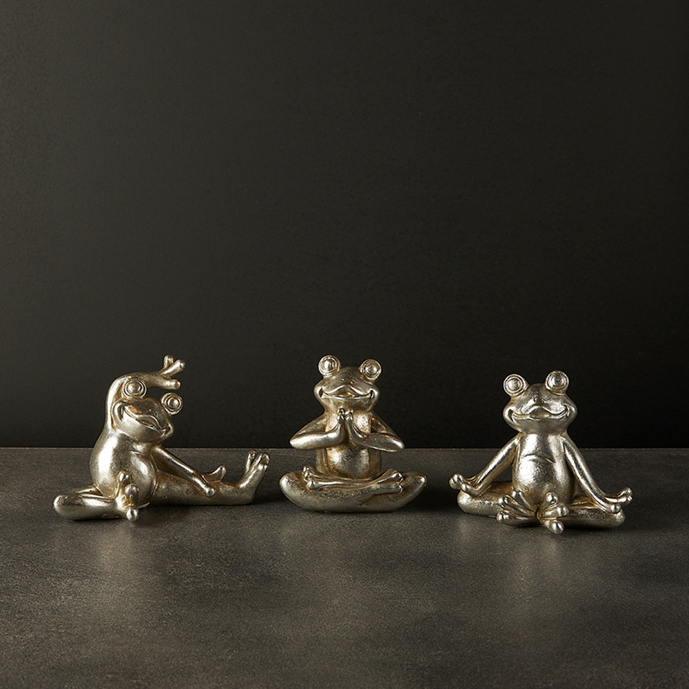 FROGGIES ΔΙΑΚΟΣΜΗΤΙΚΟ ΒΑΤΡΑΧΟΣ SET 3ΤΜΧ 16x8x11 POLYRESIN ΑΣΗΜΙ - Image 3