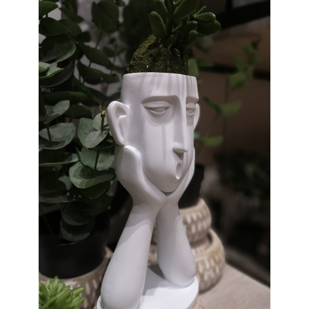 ROMANCE 1 ΒΑΖΟ ΦΙΓΟΥΡΑ 13x9x26 POLYRESIN ΑΣΠΡΟ - Image 2