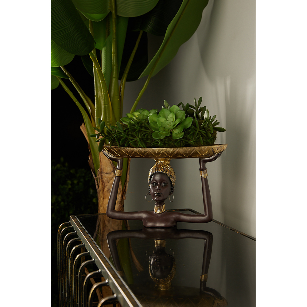 JESIRA ΔΙΑΚΟΣΜΗΤΙΚΗ ΦΙΓΟΥΡΑ 28x14x18 POLYRESIN ΧΡΥΣΟ ΜΑΥΡΟ - Image 2