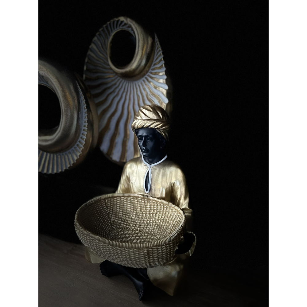 VEDAS ΔΙΑΚΟΣΜΗΤΙΚΗ ΦΙΓΟΥΡΑ 19x18x27 POLYRESIN ΧΡΥΣΟ ΜΑΥΡΟ - Image 2