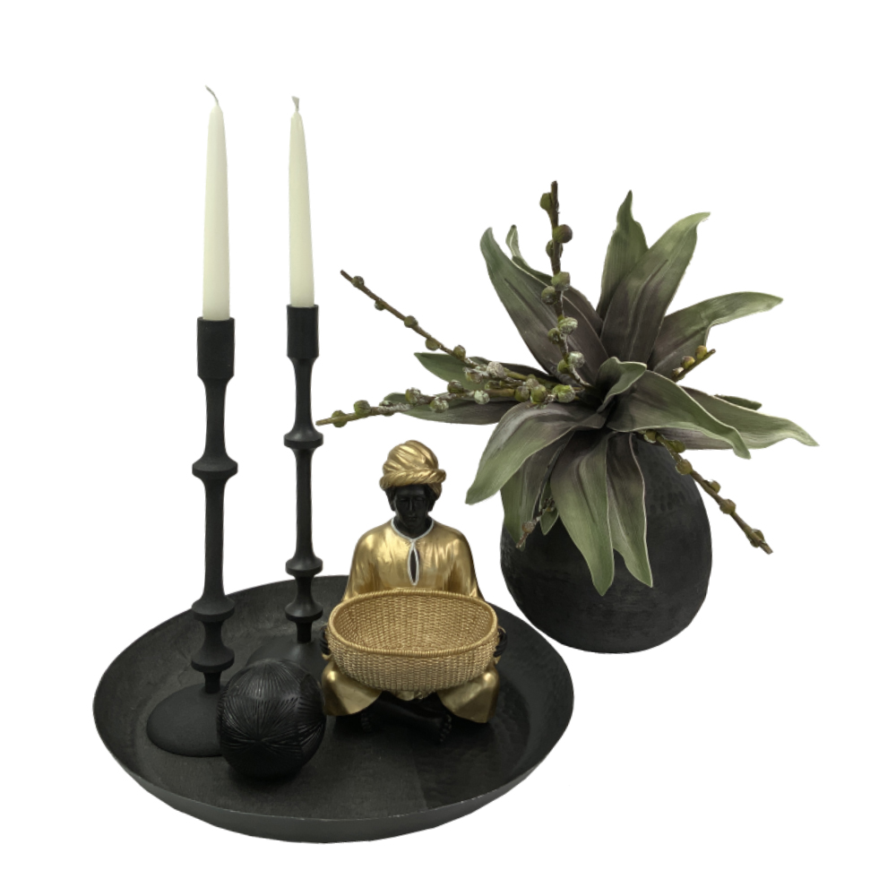 VEDAS ΔΙΑΚΟΣΜΗΤΙΚΗ ΦΙΓΟΥΡΑ 19x18x27 POLYRESIN ΧΡΥΣΟ ΜΑΥΡΟ - Image 3