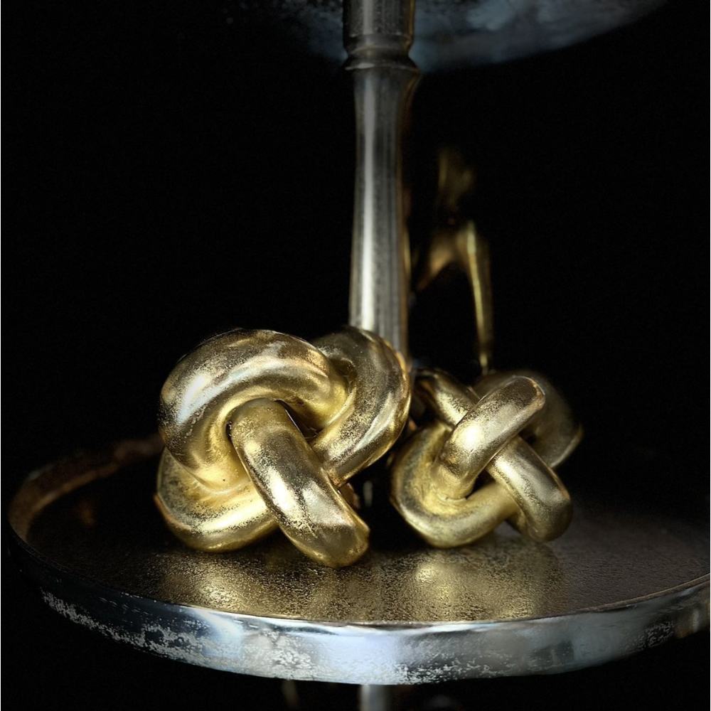 GOLD KNOT ΔΙΑΚΟΣΜΗΤΙΚΟ ΚΟΜΠΟΣ 16x16x16 POLYRESIN ΧΡΥΣΟ - Image 2