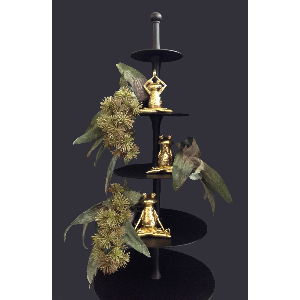 YOGA FROGIE ΔΙΑΚΟΣΜΗΤΙΚΟ ΒΑΤΡΑΧΟΣ 18x11x19 POLYRESIN ΧΡΥΣΟ - Image 2