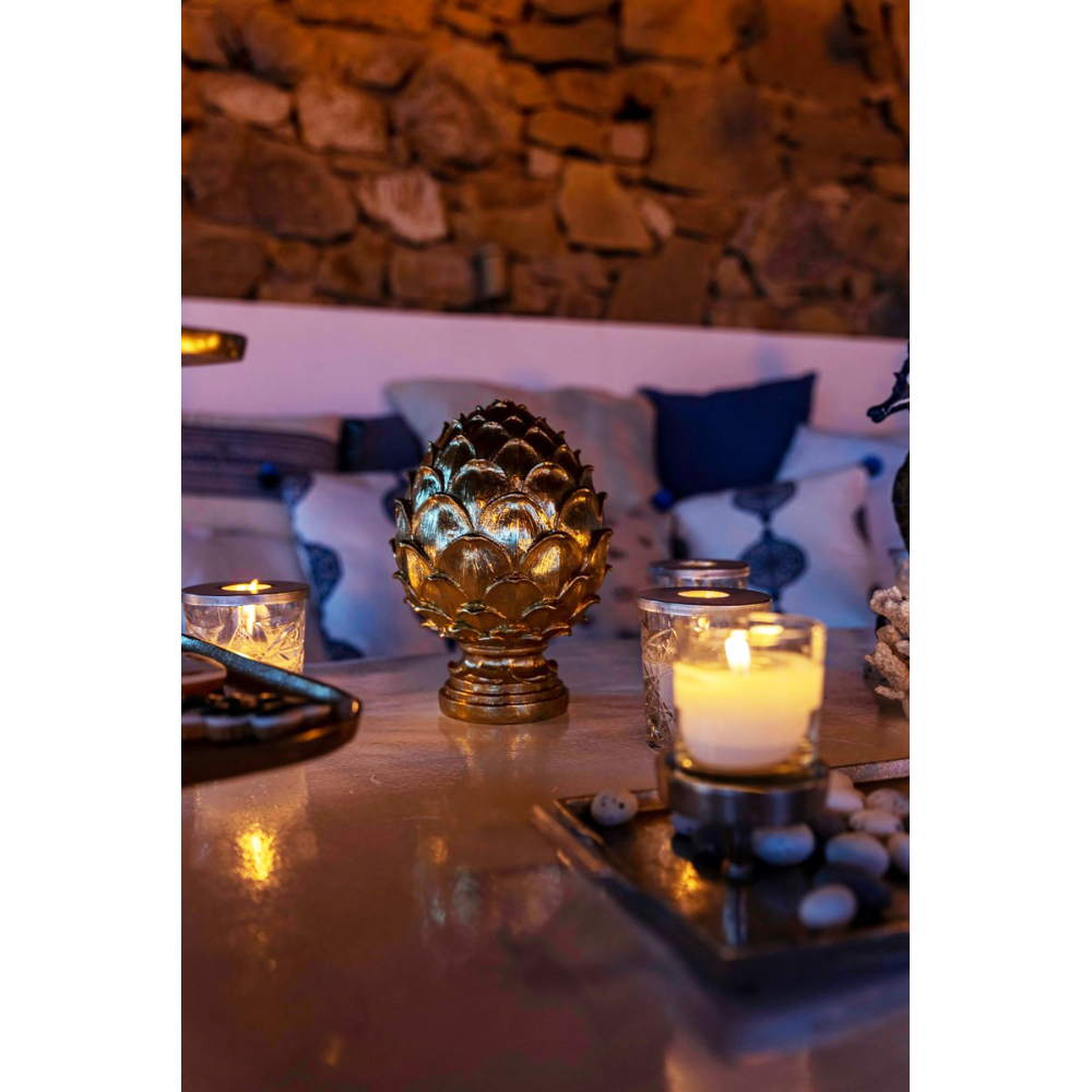 GOLDEN PINUS ΔΙΑΚΟΣΜΗΤΙΚΟ TOTEM 16x16x25 POLYRESIN ΧΡΥΣΟ - Image 3