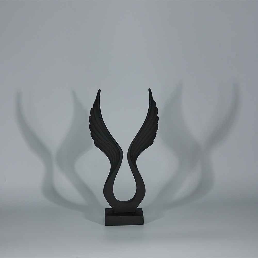 BLACK FEATHERS ΔΙΑΚΟΣΜΗΤΙΚΟ TOTEM 16x7x30 POLYRESIN ΜΑΥΡΟ - Image 2