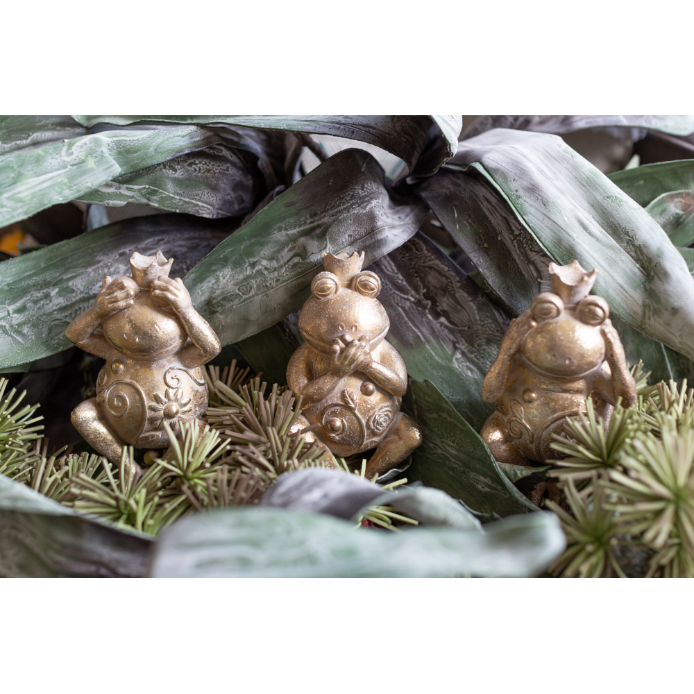 GRENOUILLE ΔΙΑΚΟΣΜΗΤΙΚΟ ΒΑΤΡΑΧΟΣ 12x10x23 POLYRESIN ΧΡΥΣΟ - Image 3