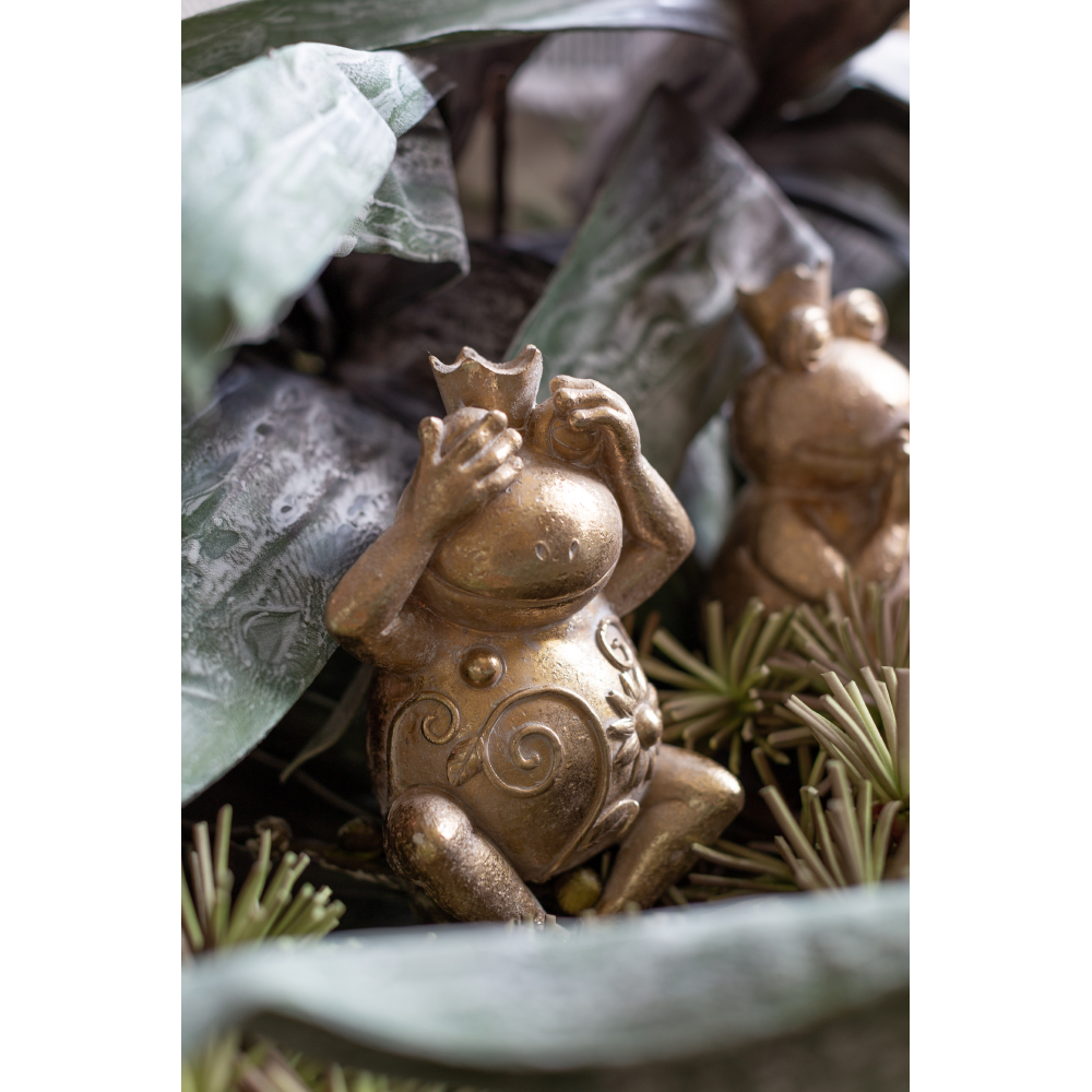 GRENOUILLE ΔΙΑΚΟΣΜΗΤΙΚΟ ΒΑΤΡΑΧΟΣ 12x10x23 POLYRESIN ΧΡΥΣΟ - Image 4