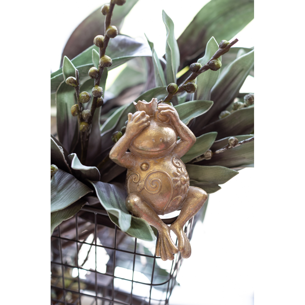 GRENOUILLE ΔΙΑΚΟΣΜΗΤΙΚΟ ΒΑΤΡΑΧΟΣ 12x10x23 POLYRESIN ΧΡΥΣΟ - Image 5