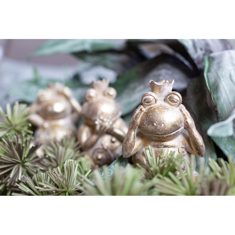GRENOUILLE ΔΙΑΚΟΣΜΗΤΙΚΟ ΒΑΤΡΑΧΟΣ 11x10x23 POLYRESIN ΧΡΥΣΟ - Image 4