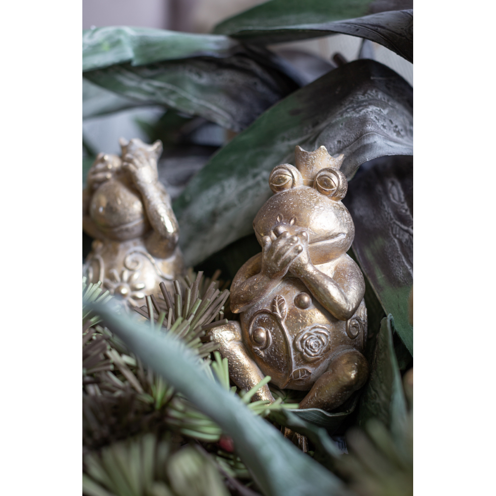 GRENOUILLE ΔΙΑΚΟΣΜΗΤΙΚΟ ΒΑΤΡΑΧΟΣ 11x10x23 POLYRESIN ΧΡΥΣΟ - Image 4