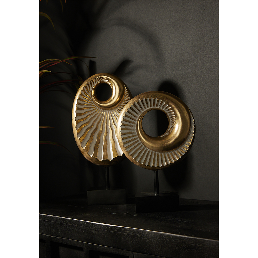 ESPIRAL ΔΙΑΚΟΣΜΗΤΙΚΟ TOTEM 23x8x35 POLYRESIN ΧΡΥΣΟ ΜΑΥΡΟ - Image 2