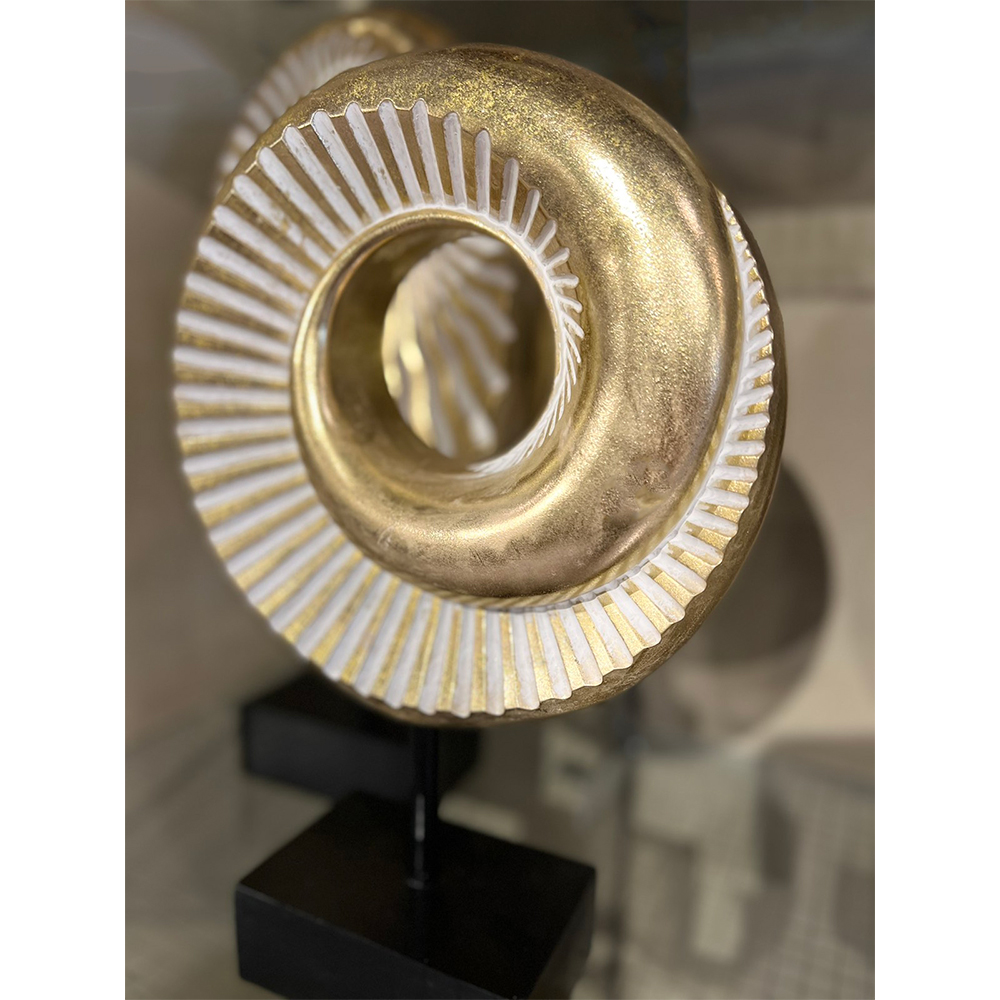 ESPIRAL ΔΙΑΚΟΣΜΗΤΙΚΟ TOTEM 23x8x35 POLYRESIN ΧΡΥΣΟ ΜΑΥΡΟ - Image 4