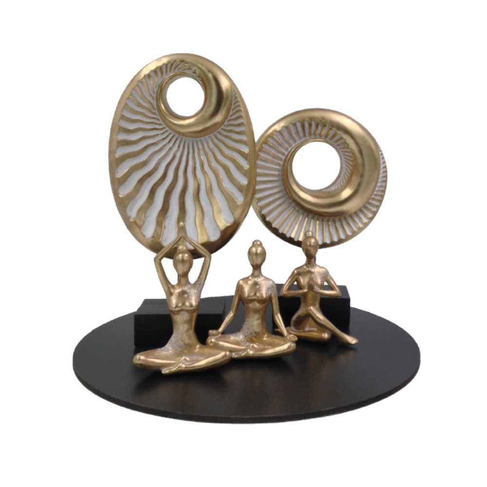 ESPIRAL OVAL ΔΙΑΚΟΣΜΗΤΙΚΟ TOTEM 22x8x42 POLYRESIN ΧΡΥΣΟ ΜΑΥΡΟ - Image 3