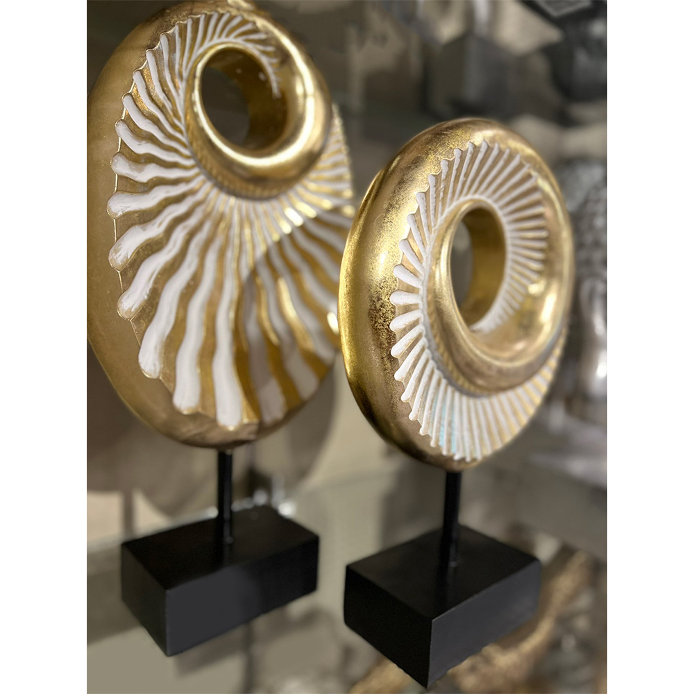 ESPIRAL OVAL ΔΙΑΚΟΣΜΗΤΙΚΟ TOTEM 22x8x42 POLYRESIN ΧΡΥΣΟ ΜΑΥΡΟ - Image 4