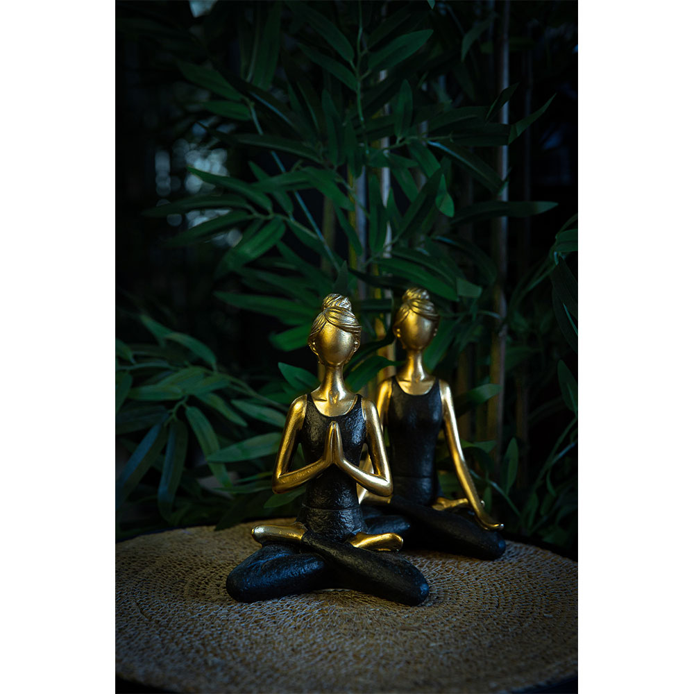 VASANTA ΔΙΑΚΟΣΜΗΤΙΚΗ ΦΙΓΟΥΡΑ 14x9x20 POLYRESIN ΧΡΥΣΟ ΜΑΥΡΟ - Image 3