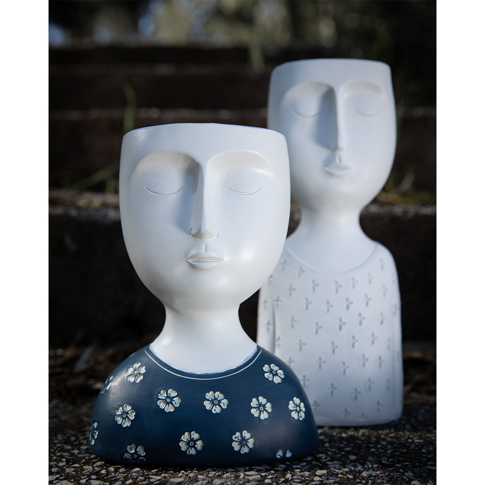 IPAMO BLUE ΚΑΣΠΩ 15x10x19.4 POLYRESIN ΛΕΥΚΟ ΜΠΛΕ - Image 2