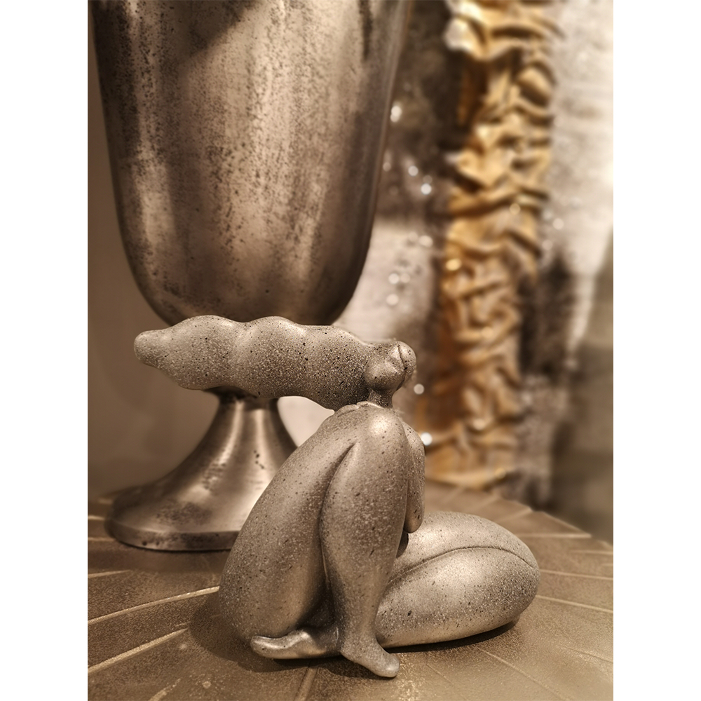 CHEVEU SILVER 2 ΔΙΑΚΟΣΜΗΤΙΚΗ ΦΙΓΟΥΡΑ 24x10x17 POLYRESIN ΑΣΗΜΙ - Image 3