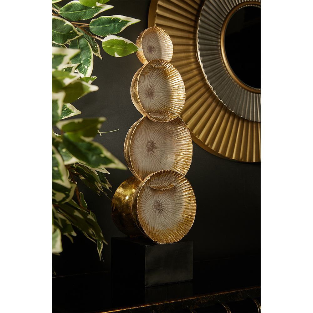 KESA ΔΙΑΚΟΣΜΗΤΙΚΟ TOTEM 16x12x49 POLYRESIN ΧΡΥΣΟ ΜΑΥΡΟ - Image 2