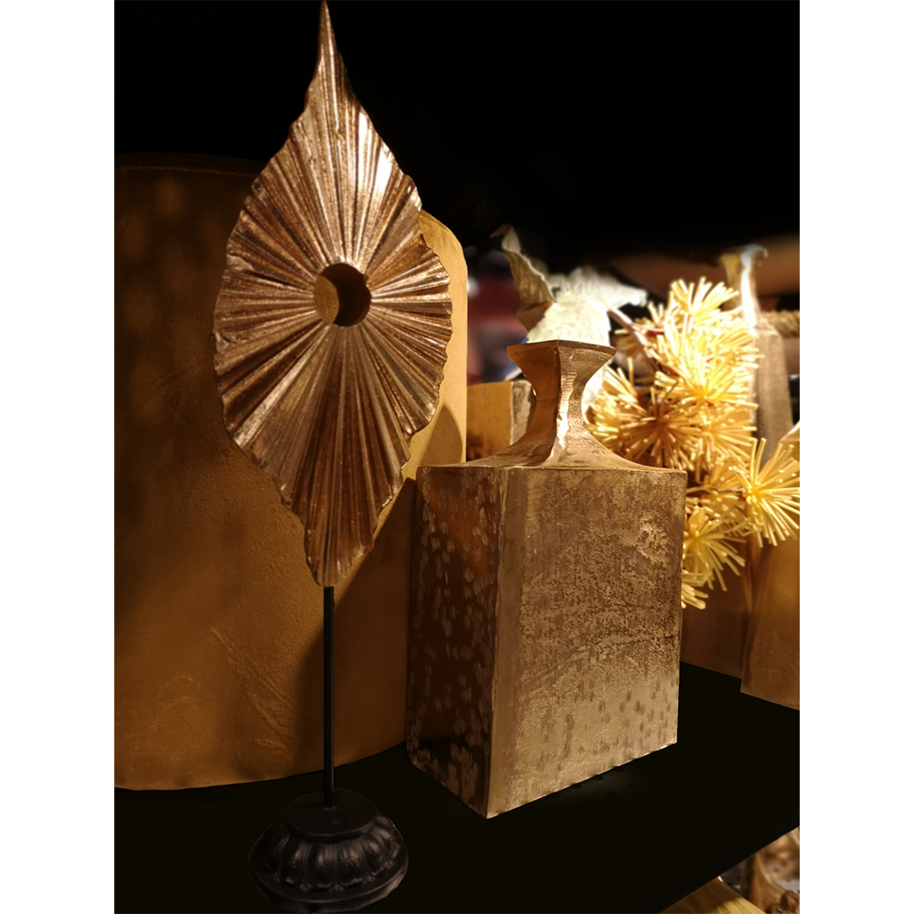 USSIA ΔΙΑΚΟΣΜΗΤΙΚΟ TOTEM 14x8x42 POLYRESIN ΧΡΥΣΟ ΜΑΥΡΟ - Image 3